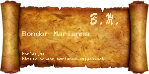Bondor Marianna névjegykártya