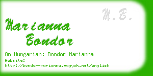marianna bondor business card